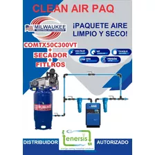 Pack Compresor Milwaukee 5hp Comtx50c300vt C/secador Y Filt