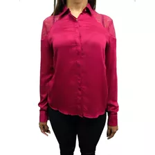 Camisa Em Viscose Com Detalhes Em Renda