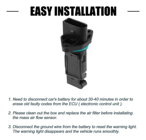 Sensor Maf Flujo Aire Para Vw Beetle Golf Jetta Toureg Ms Foto 3