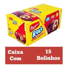 Kit 10cx Mini Rocambole Chocolate Bauducco Bolinho Recheado 