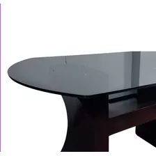 Mesa Comedor De Vidrio Bronce Templado Biselado 