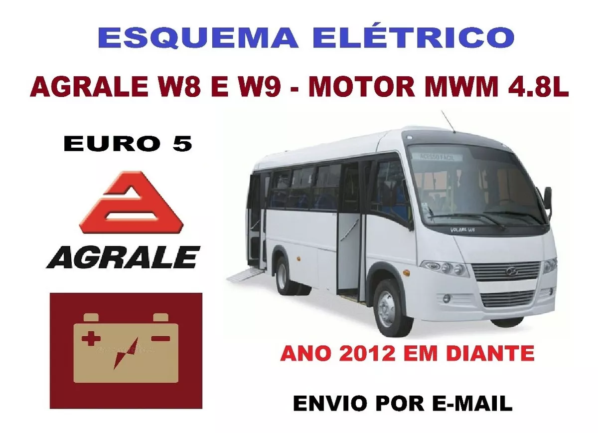 Esquema Eletrico Ônibus Agrale Volare W8 / W9 Mwm 4.8l  2012