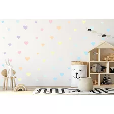 Adesivo Decoração Quarto Infantil Corações 250un 2,4,6 E 8cm Cor Cores Pastéis