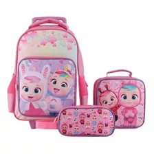 Cry Babies Set Mochila - Lonchera - Estuche Cb78273 Color Rosa