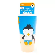 Copo Infantil Com Tampa Eco Pinguim 400ml - Giro Baby Cor Colorido