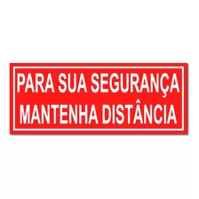 Kit 2 Adesivos Para Sua Segurança Mantenha Distância 20x50cm