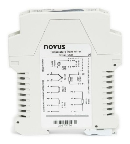 Transmisor De Temperatura Novus® Txrail Usb Para Riel Din 