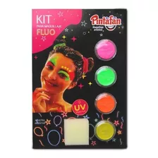 Maquillaje Infantil Fluo Brilla Oscuridad Luz Uv Pintafan