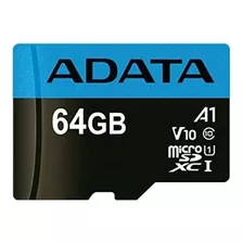 Tarjeta De Memoria Adata Ausdx64guicl10a1-ra1 Premier Con Adaptador Sd 64gb