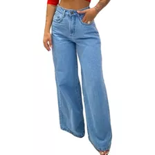 Calça Jeans Feminina Wide Lag Pantalona Moda Feminina