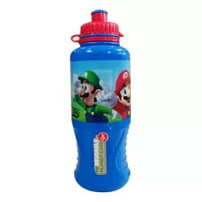 Botella Niños 400ml Mario Bross Libre Bpa Color Azul