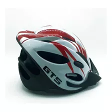 Capacete Ciclista Adulto Regulagem Bike Ciclismo - Cor Vermelho/branco Tamanho G-56 Ao 62cm