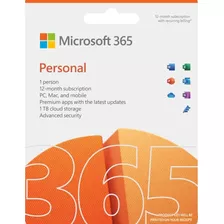 Microsoft Office 365 Personal 1 Usuário Com 1tb Na Nuvem