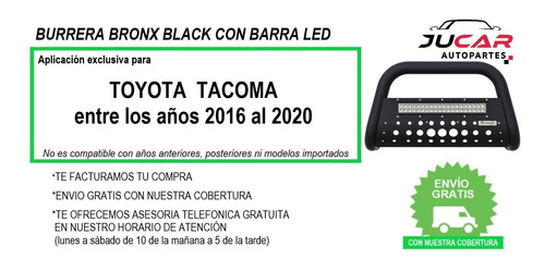 Burrera Tumbaburros Black Toyota Tacoma 16-18 Bc21 Foto 8