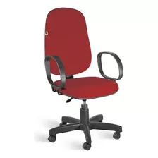 Cadeira De Escritório Shop Cadeiras Presidente Giratória Braços Gamer Ergonômica Vermelha Com Estofado De Tecido