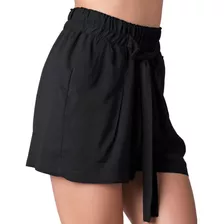 Short Negro Mujer Rayon Moda A6044200a