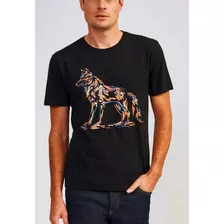 Camiseta Preta Acostamento Lobo Neon - Lançamento Original