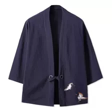 Kimono Yukata Bordado Japonés Para Hombre