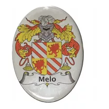 Adesivo Resinado Heráldica Do Brasão Da Família Melo 9x6 Cm