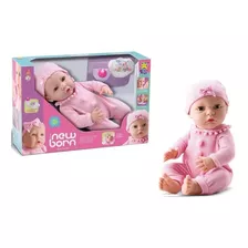 Boneca Mini Bebê Reborn New Born Faz Xixi Macacão Divertoys