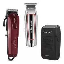 Kemei Cortador Cabelo Acabamento Barba Shaver V 110v/220v