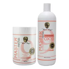 Combo Po Descolorante + Ox 30 Master Mechas Robson Peluquero