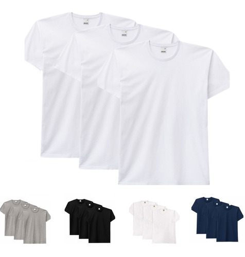 Kit 3 Camisetas Básicas Masculinas Malwee 100%algodão