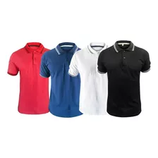 Kit 4 Camisas Gola Polo Masculina Malha Peruana Melhor Preço