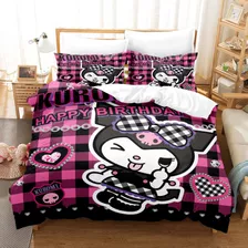 Juego De Ropa De Cama Kuromi Funda De Edredón Infantil Anime