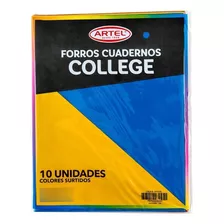 Forro Cuaderno College Colores Surtidos 10 Unidades