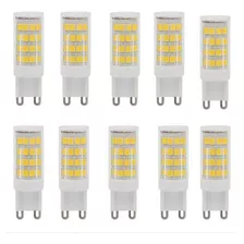 Kit 10 Lampada Led Halopin G9 5w Para Lustre Arandela Cor Da Luz Branco-quente 110v/220v (bivolt)