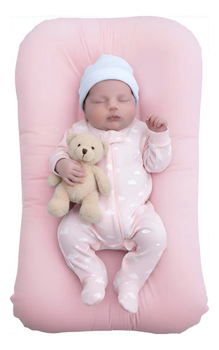Ninho Casulinho Confort Linens Rosa Percal 200 Fios 97x60cm 0-6 Meses