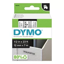 Fita P/rotulador Dymo Profissional 12mmx7mt Pt/transp 45010