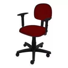 Cadeira De Escritório Ecoflex 467 Ergonômica Vermelha E Preta Com Estofado De Tecido