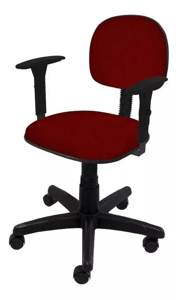 Cadeira De Escritório Ecoflex 467  Vermelha E Preta Com Estofado De Tecido