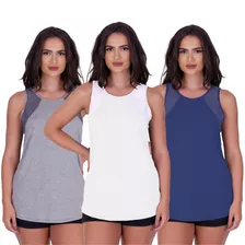 Blusa De Academia Feminina Fitness Kit Com 3 Peças Lf009