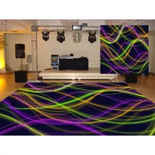  Passarela Pista De Dança Ondas Coloridas Lona Inteira 3mx4m