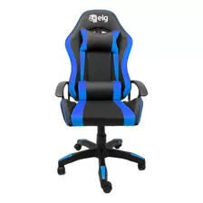 Cadeira Gamer Ergonômica Estofado Pu - Preta E Azul - Syrax