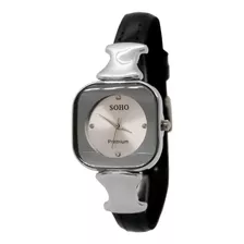 Reloj Pulsera Dama Mujer Analógico Malla Cuero Soho Ch211