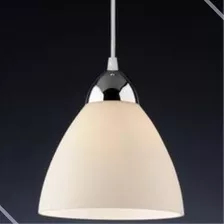 Pendente Luminaria Lustre Vidro Para 1 Lâmpada E27 Branco