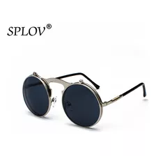 Gafas De Sol Redondas Abatibles Metal Retro Steampunk