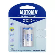 2 X Pilas Recargables Motoma Aaa 1000 Mah Blister San Martin