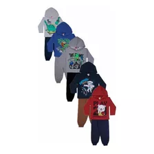 Conjunto Moletom Com Touca Infantil Meninos Kit Com 2