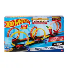  Hot Wheels Multi-loop Race Off Color Naranja/amarillo/rojo - 1 Piezas