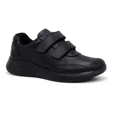 Zapatilla De Cuero Escolar Pariss Ja23-cg806 Negro