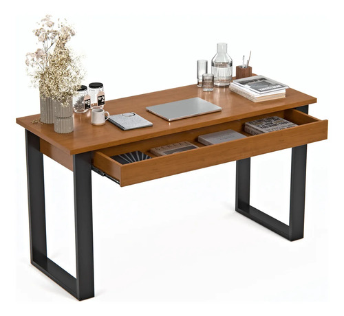 Mesa Escrivaninha Para Escritório Com Gaveta Estilo Industrial Web Home Móveis Canela