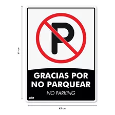 Señal Gracias No Parquear Adhesiva 61x45cm