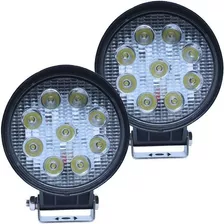 2x Farol Milha Redondo 27w 9 Leds Jeep Troller 12/24v