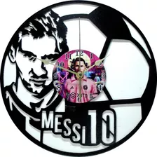 Reloj De Pared En Disco Lp..messi Miami