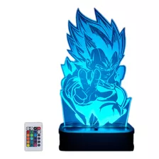 Lámpara Anime Dragon Ball Acrilico Led Rgb Multicolor Vegeta